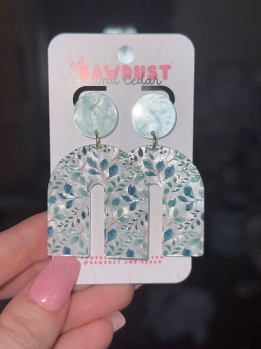 Baby Blue Wildflower Arch Earrings