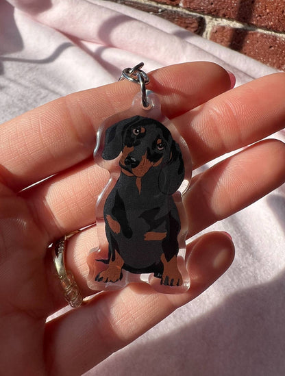 Dachshund (black and brown) Keychain