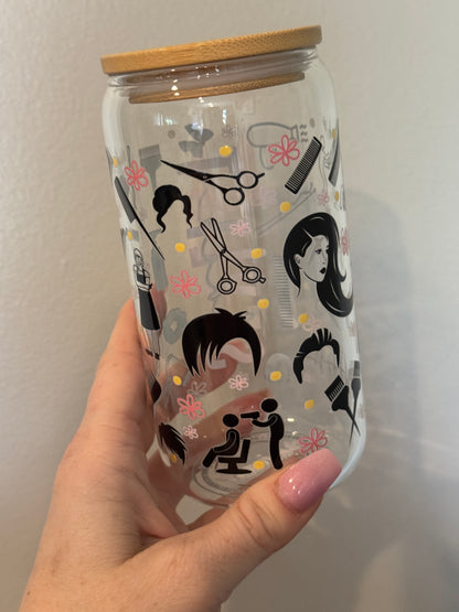 Hair Stylist Glass Cup