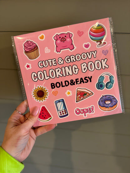 Cute & Groovy Coloring Book
