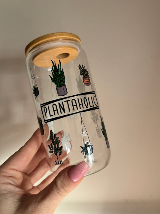 Plantaholic Glass Cup