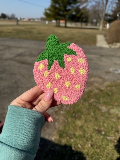 Strawberry Bliss Mug Rug Coaster