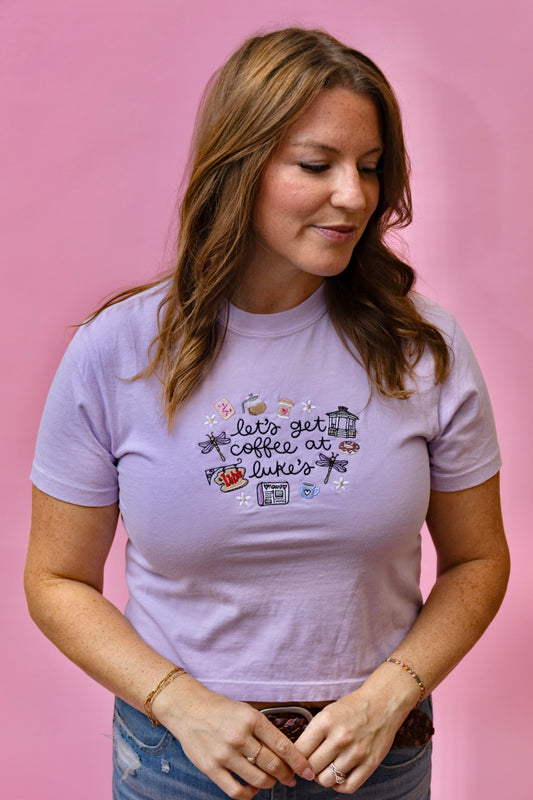 Coffee at Luke’s Stars Hollow Crop Tee