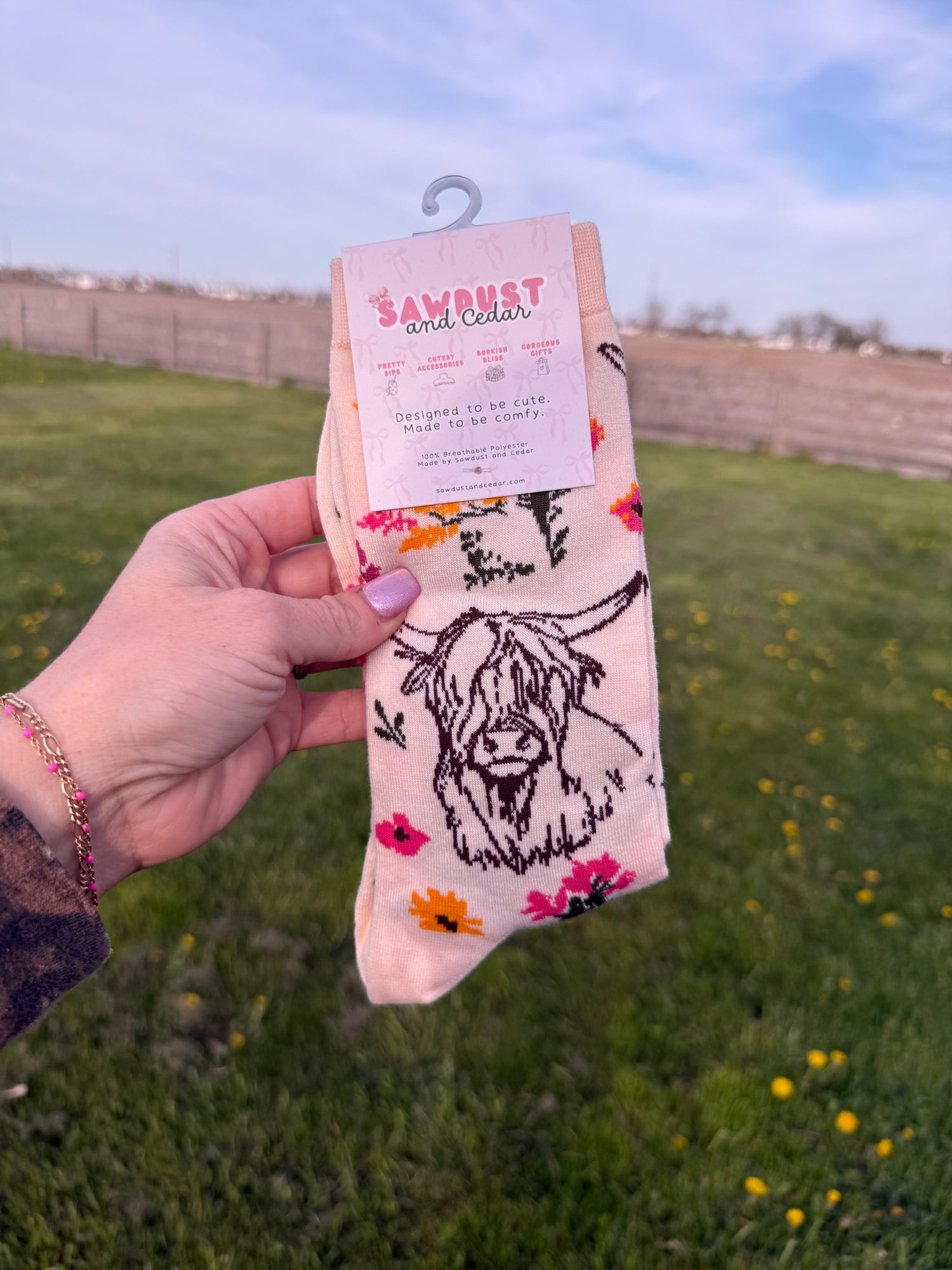 Highland Cow Socks - Sawdust and Cedar