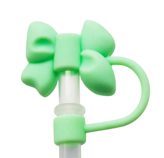 Green Bow Straw Topper