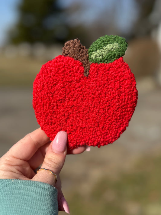 Teacher’s Apple Mug Rug Coaster