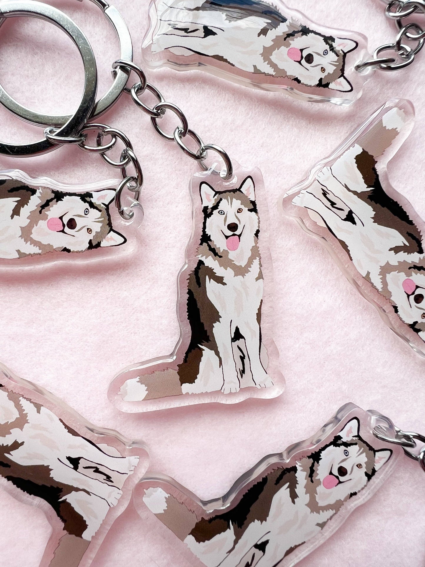Siberian Husky, Malamute Keychain