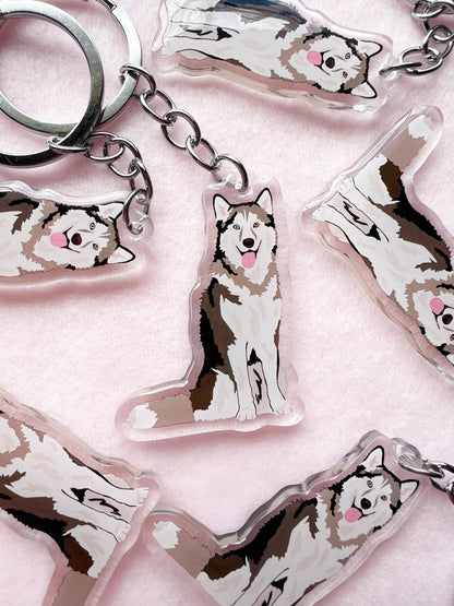 Siberian Husky, Malamute Keychain