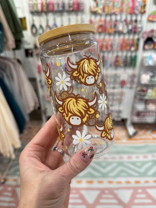 Highland Cow and Blooms Cup