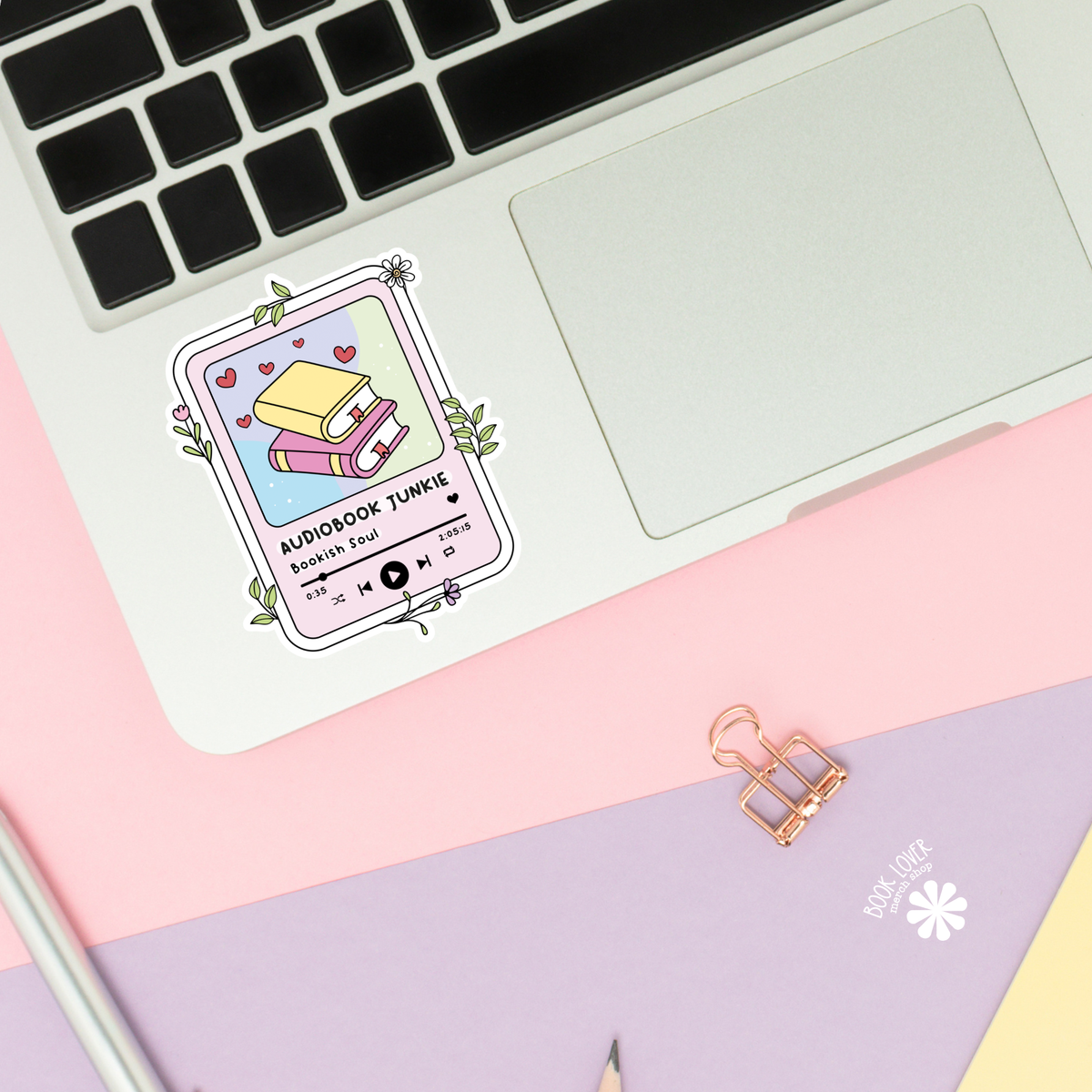 Audio Book Junkie Stickers / Bookish Stickers / Book Lover