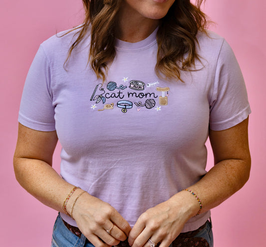 Cat Mom Crop Tee