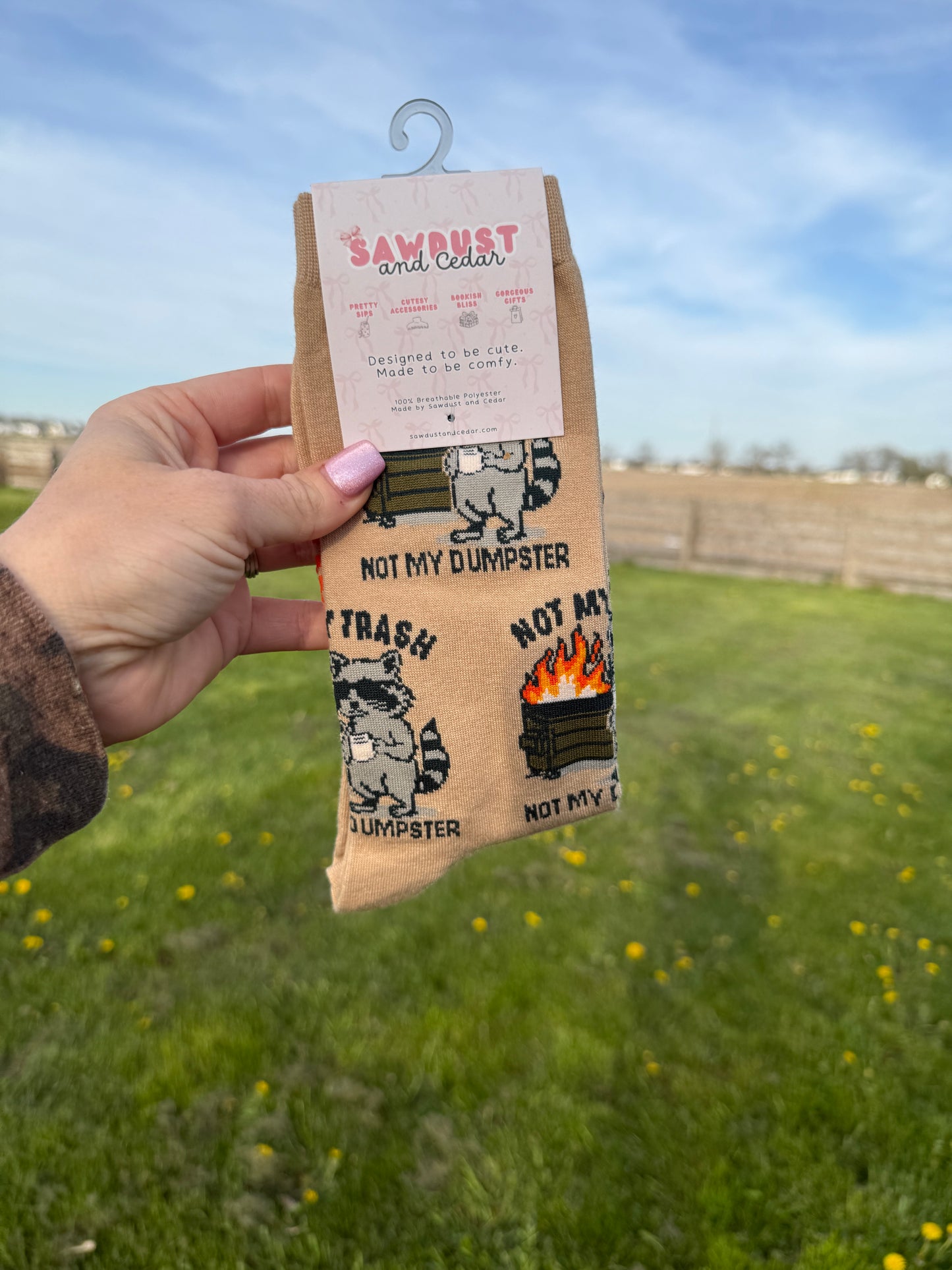 Not my Trash Raccoon Socks