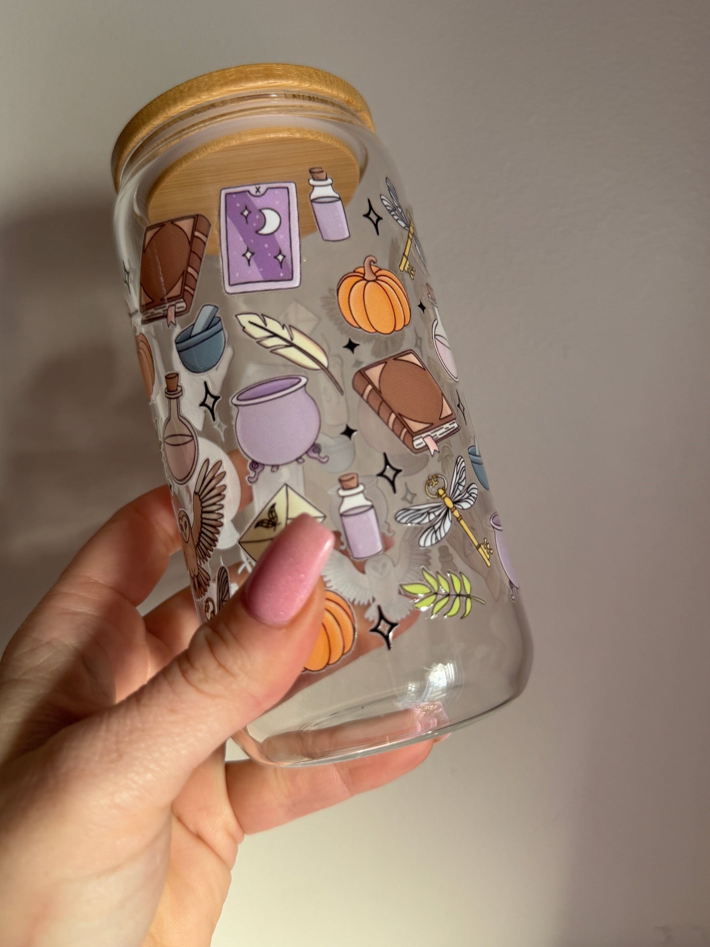 Mystical Witchy Aesthetic Glass Cup