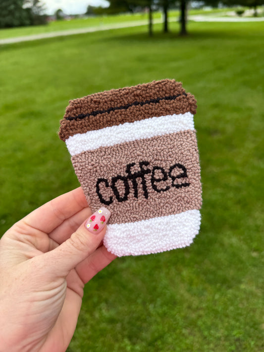 Coffee To Go Cup Mug Rug Coaster