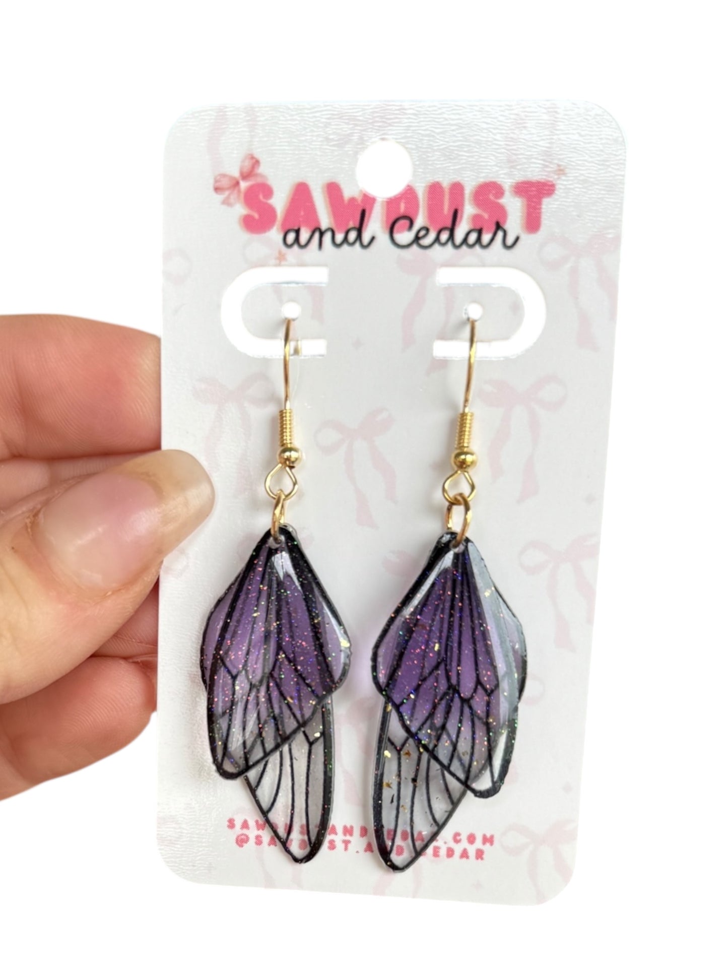 Butterfly Wing Purple Earrings