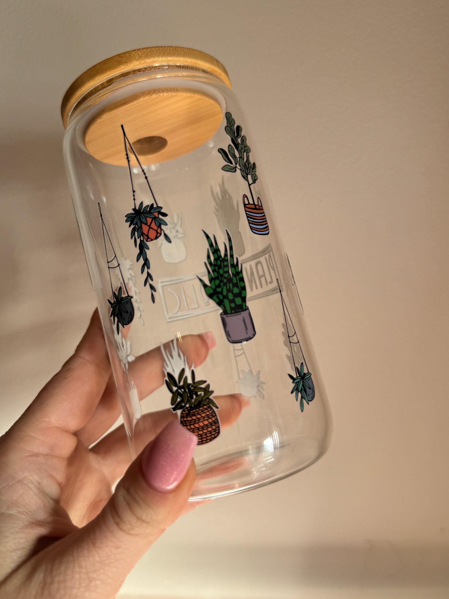 Plantaholic Glass Cup