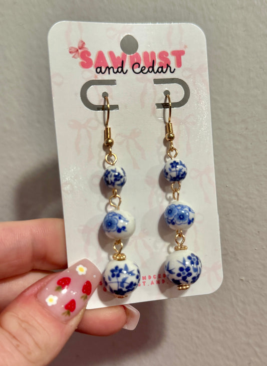 Porcelain Bead Drop Earrings