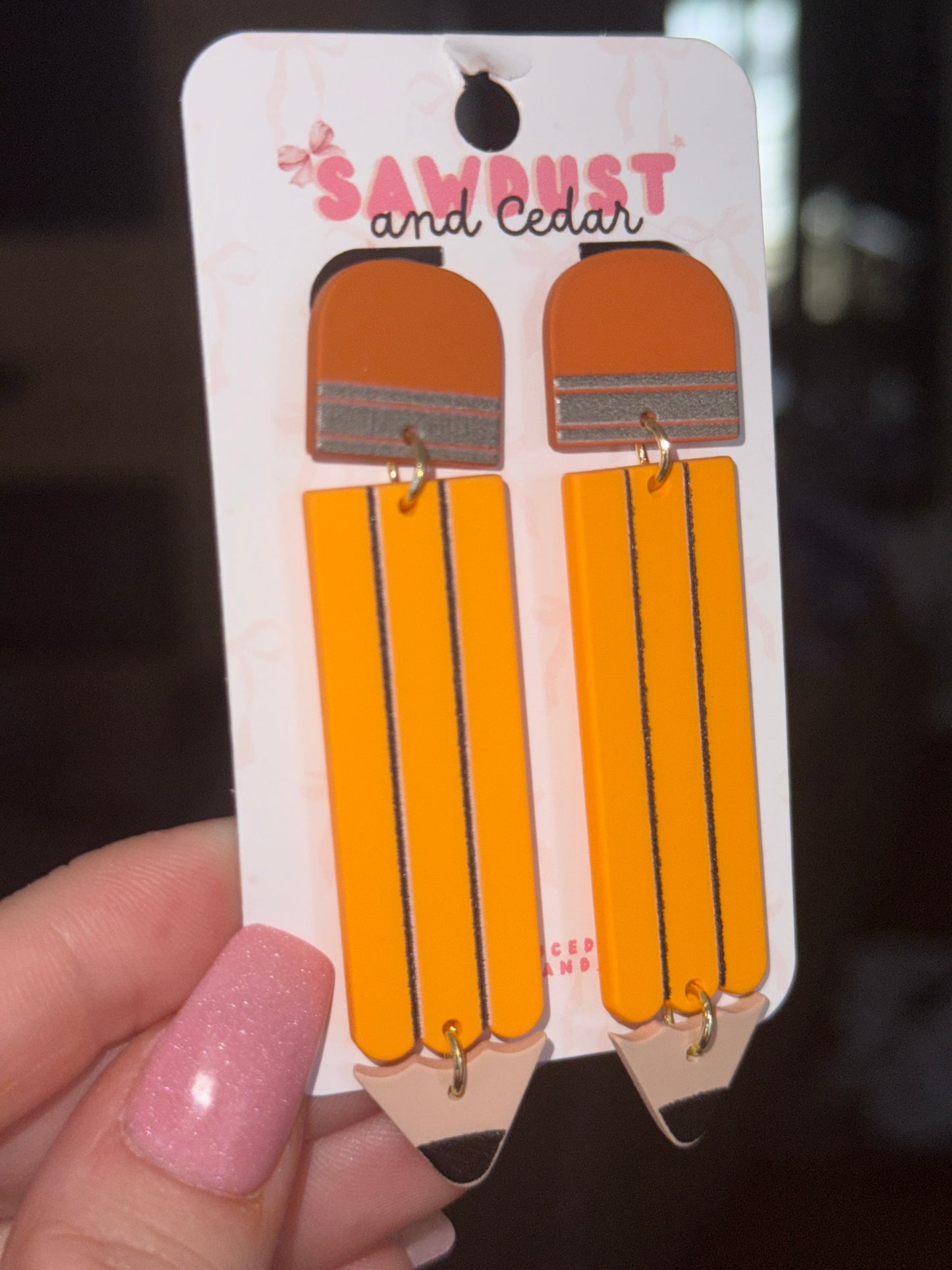 Pencil Teacher Drop Earrings