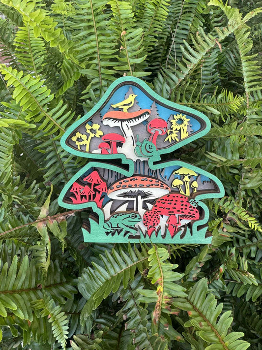 Colorful Mushrooms: Shelf Sitter