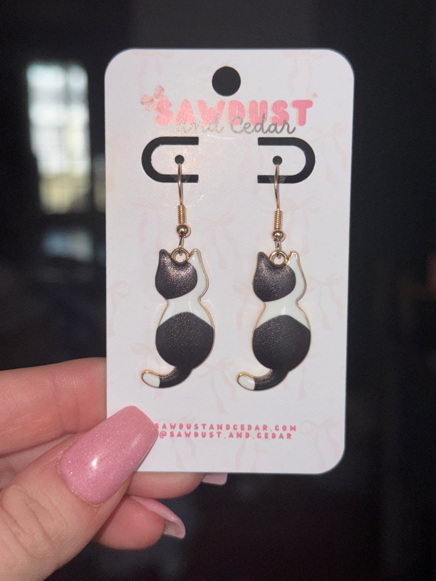 Tuxedo Cat Earrings
