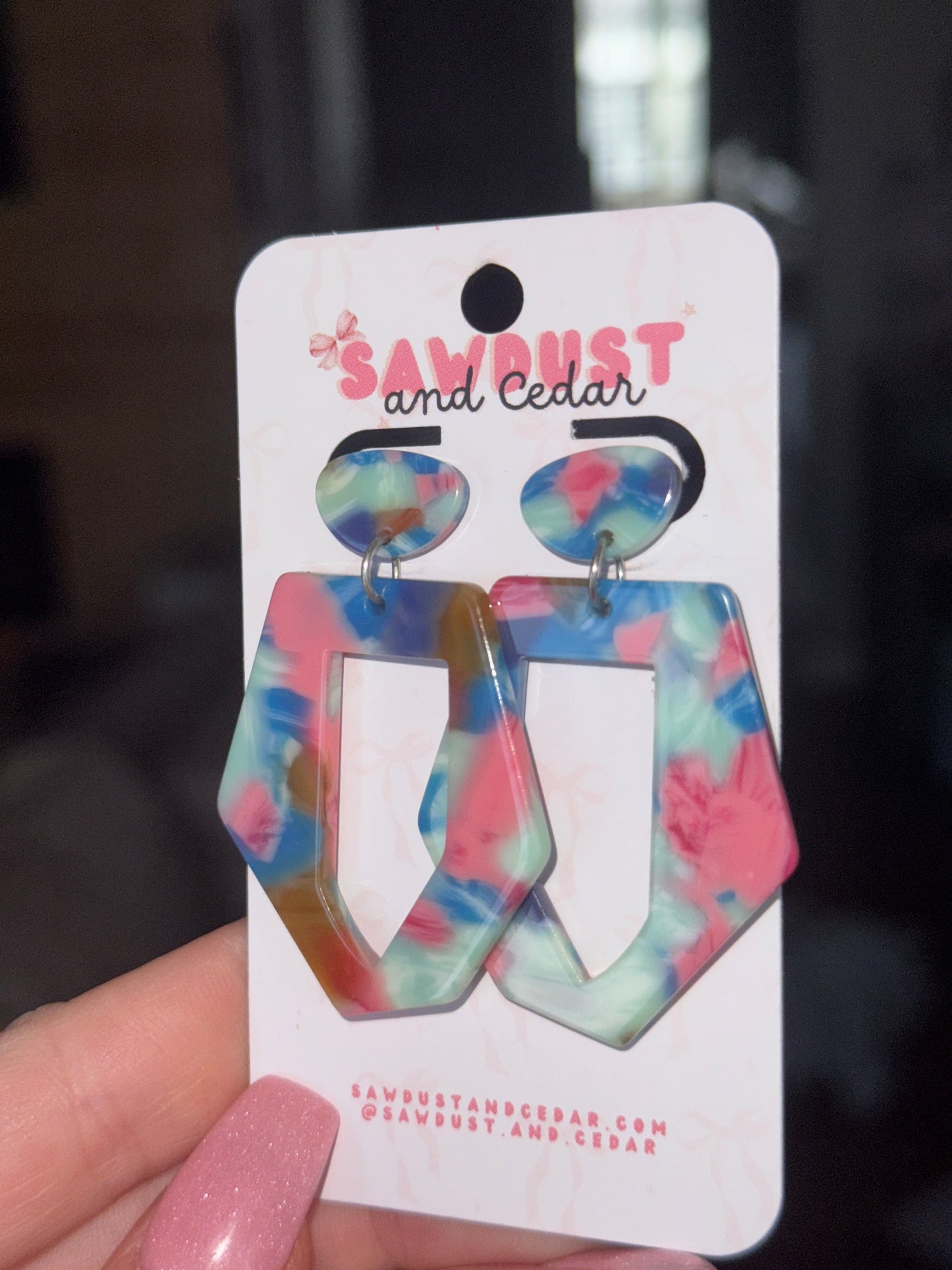 Cotton Candy Marble Earrings