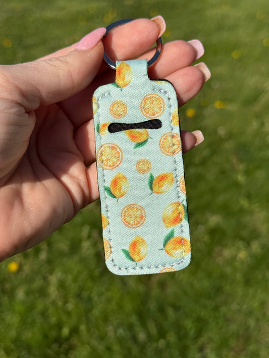 Lemon Summer Chapstick Keychain