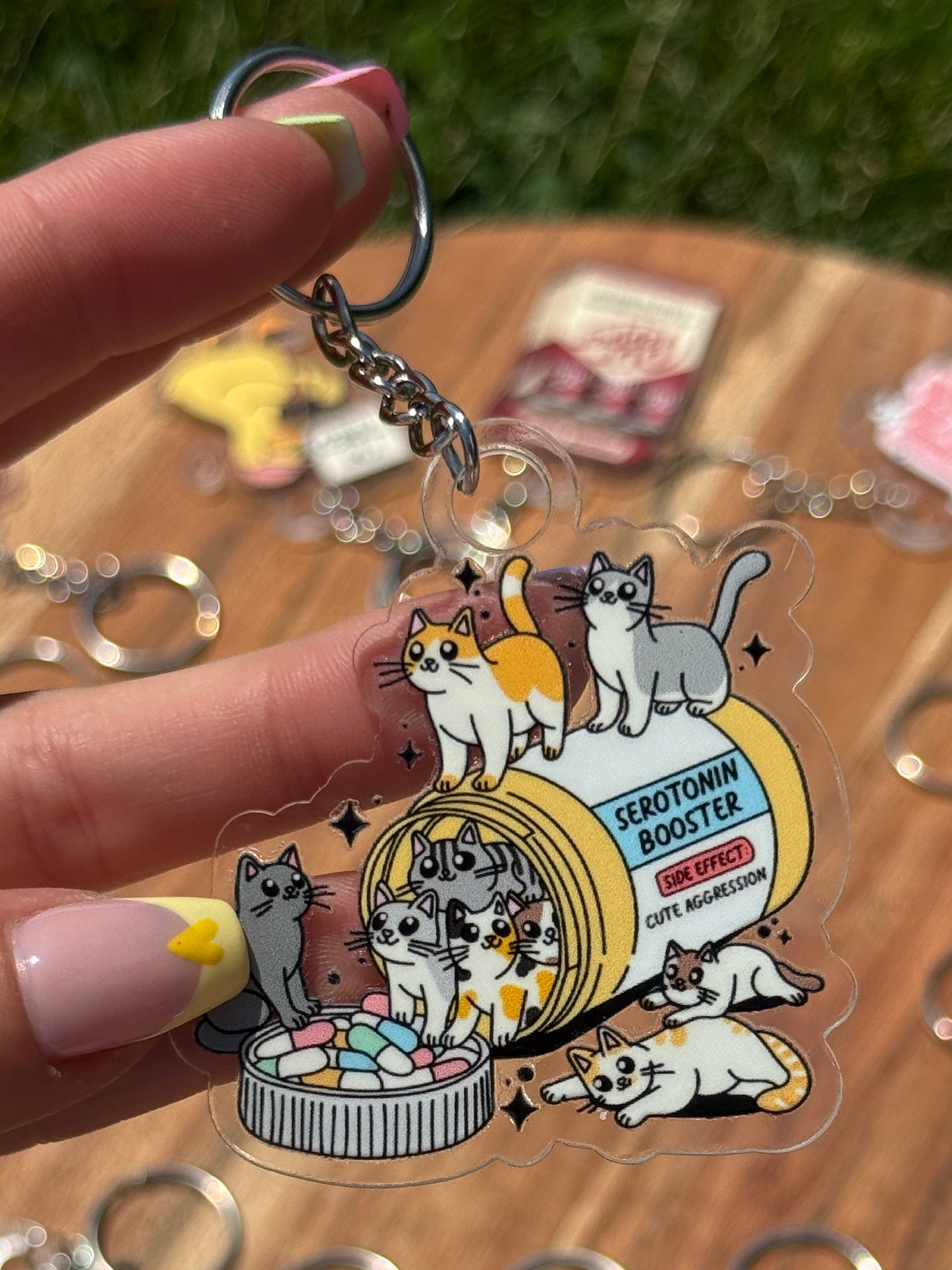 Cat Serotonin Keychain or Hanger