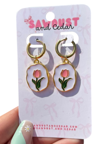 Tulip Hoop Earrings