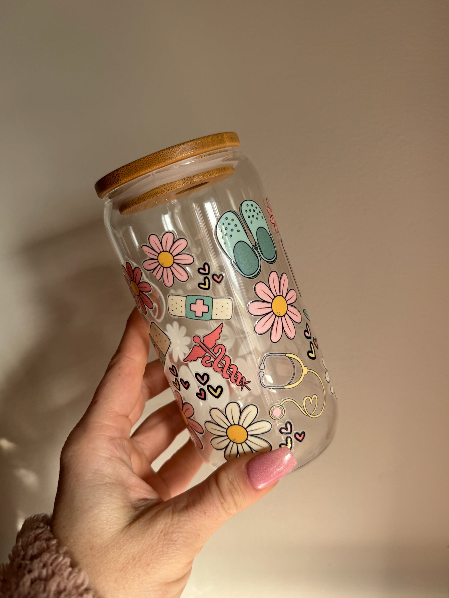 Nurse Crocs Glass Cup