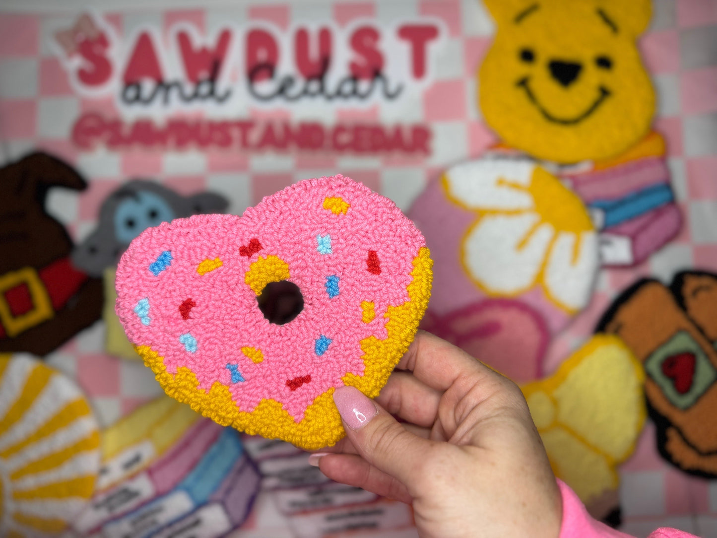Sprinkled Donut Mug Rug Coaster