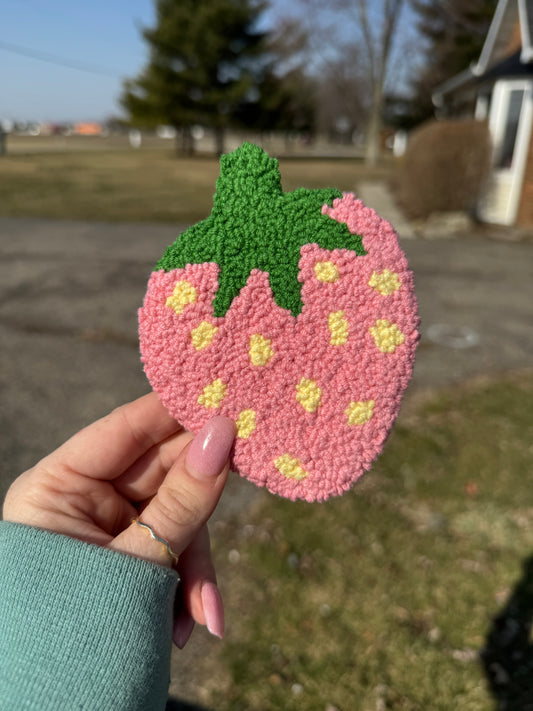 Strawberry Bliss Mug Rug Coaster