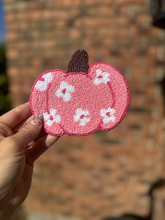 Pumpkin Mug Rug Coaster Pink