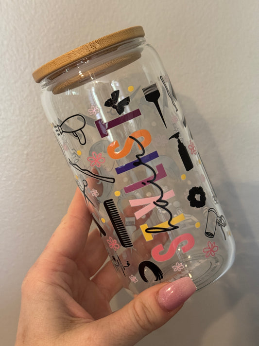 Hair Stylist Glass Cup