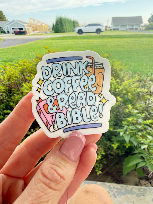 Drink Coffee & Read Bible Badge Reel