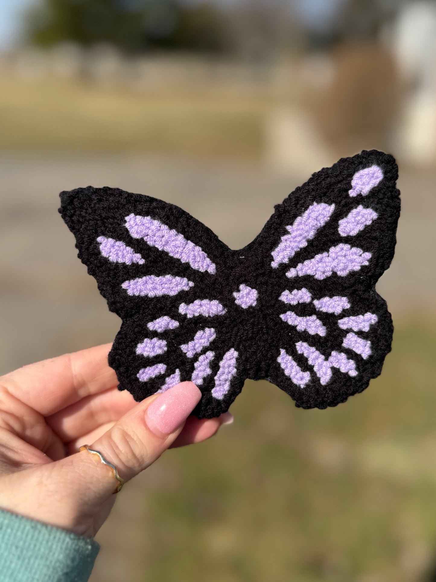 Purple Butterfly Mug Rug Coaster