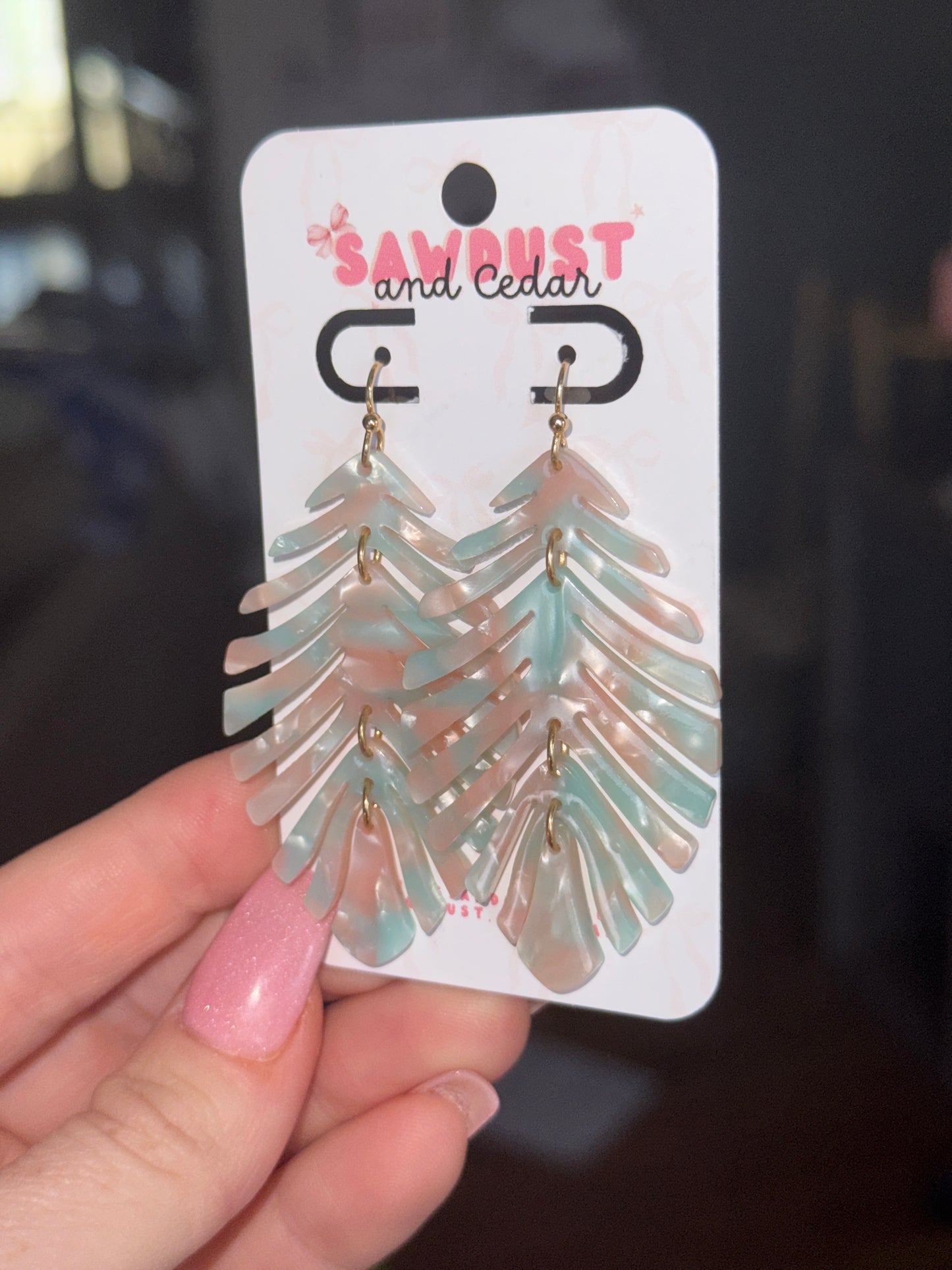 Cotton Candy Fern Earrings