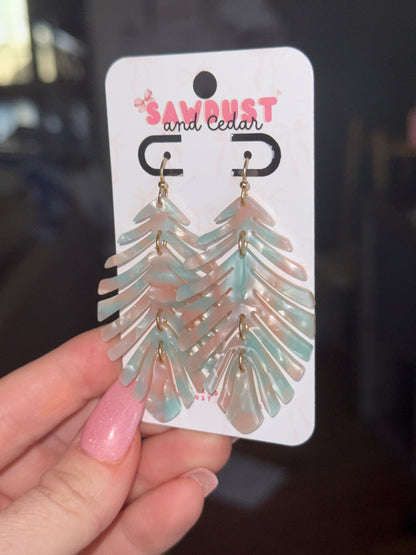 Cotton Candy Fern Earrings