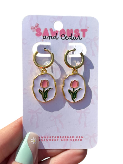 Tulip Hoop Earrings