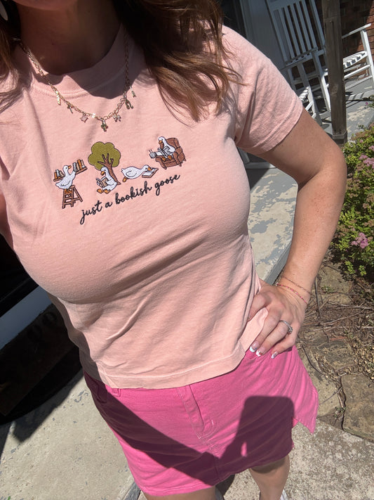 Bookish Goose Crop Tee
