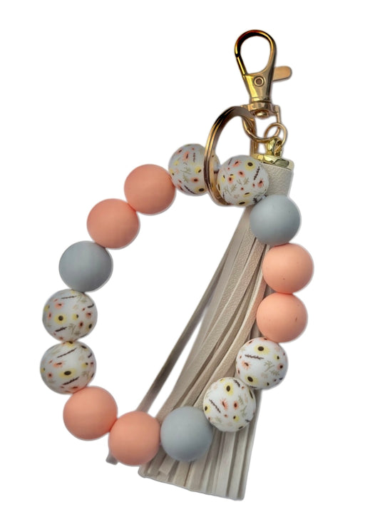 Peach Wildflowers Wristlet
