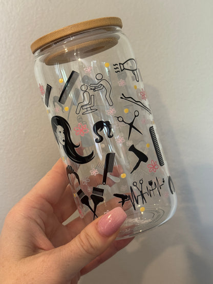 Hair Stylist Glass Cup