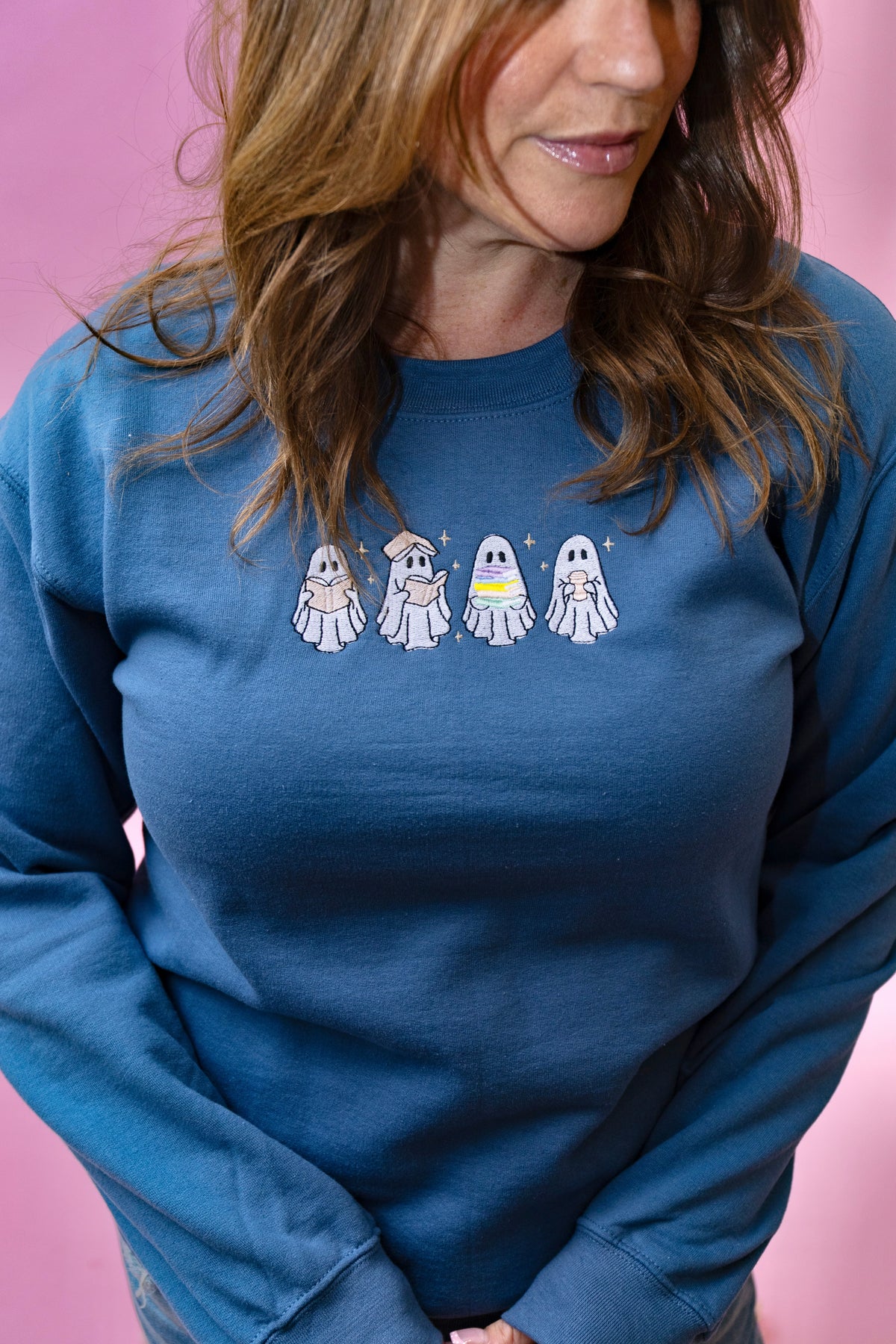 Ghost Reader Embroidered Crewneck