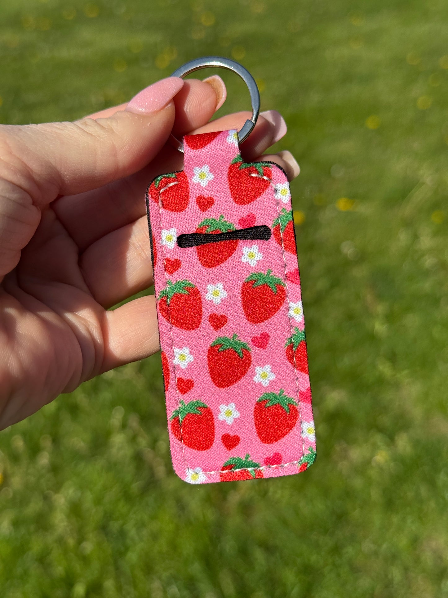 Sweet Strawberry Chapstick Keychain