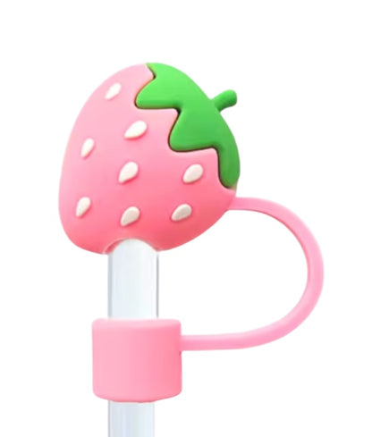 Pink Strawberry Straw Topper