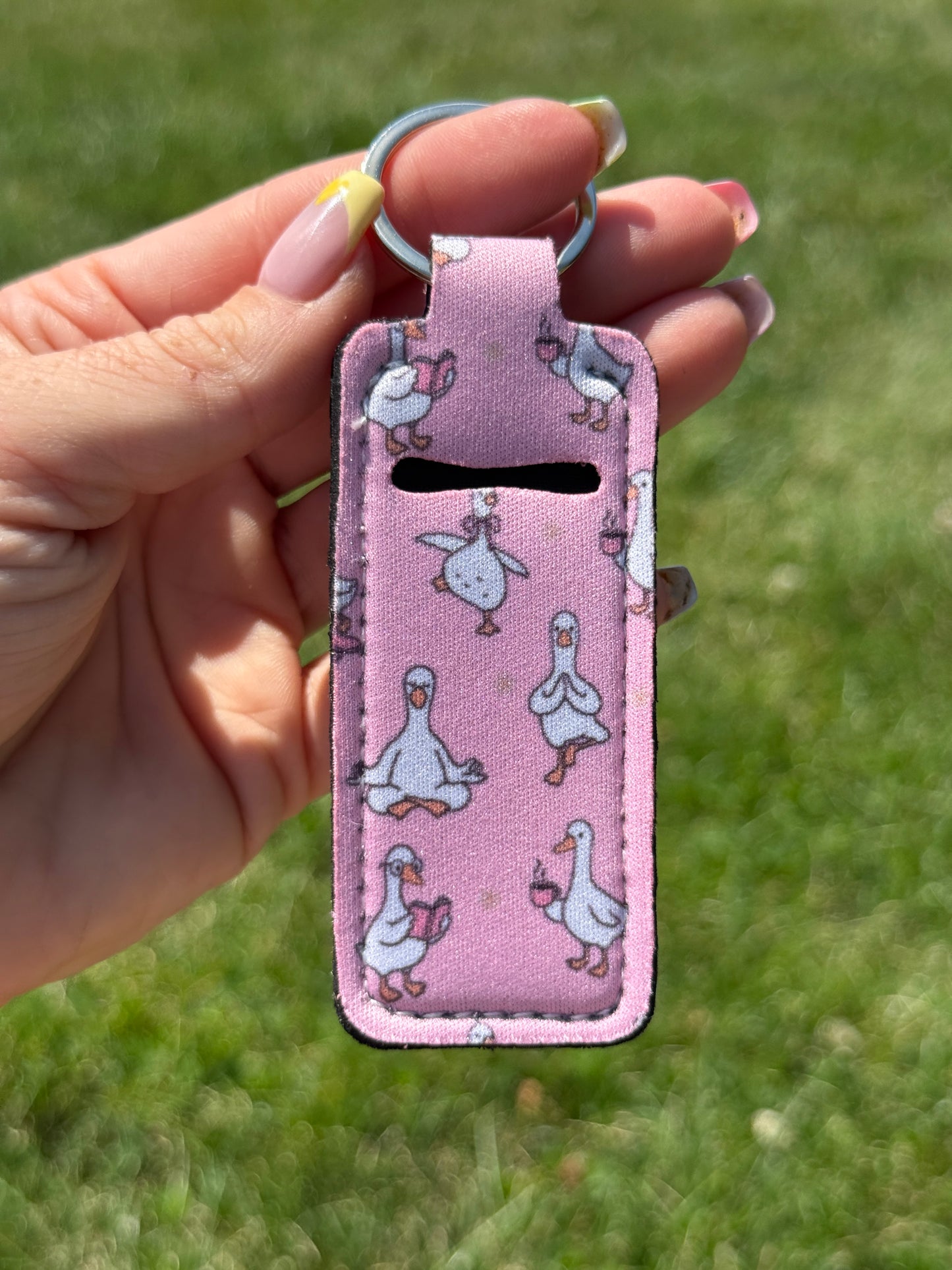 Silly Goose Chapstick Holder Keychain