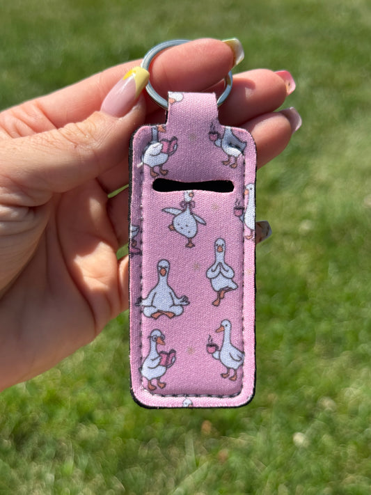 Silly Goose Chapstick Holder Keychain