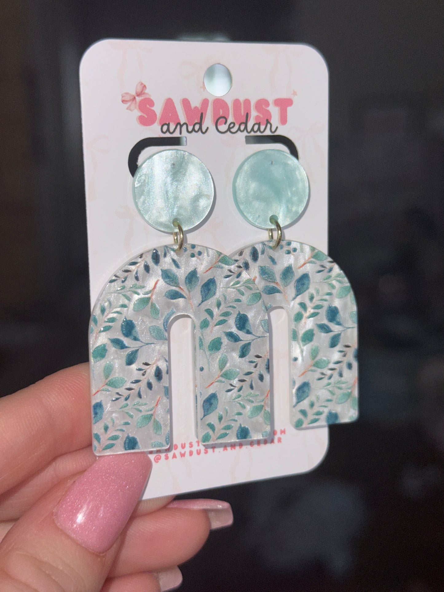 Baby Blue Wildflower Arch Earrings