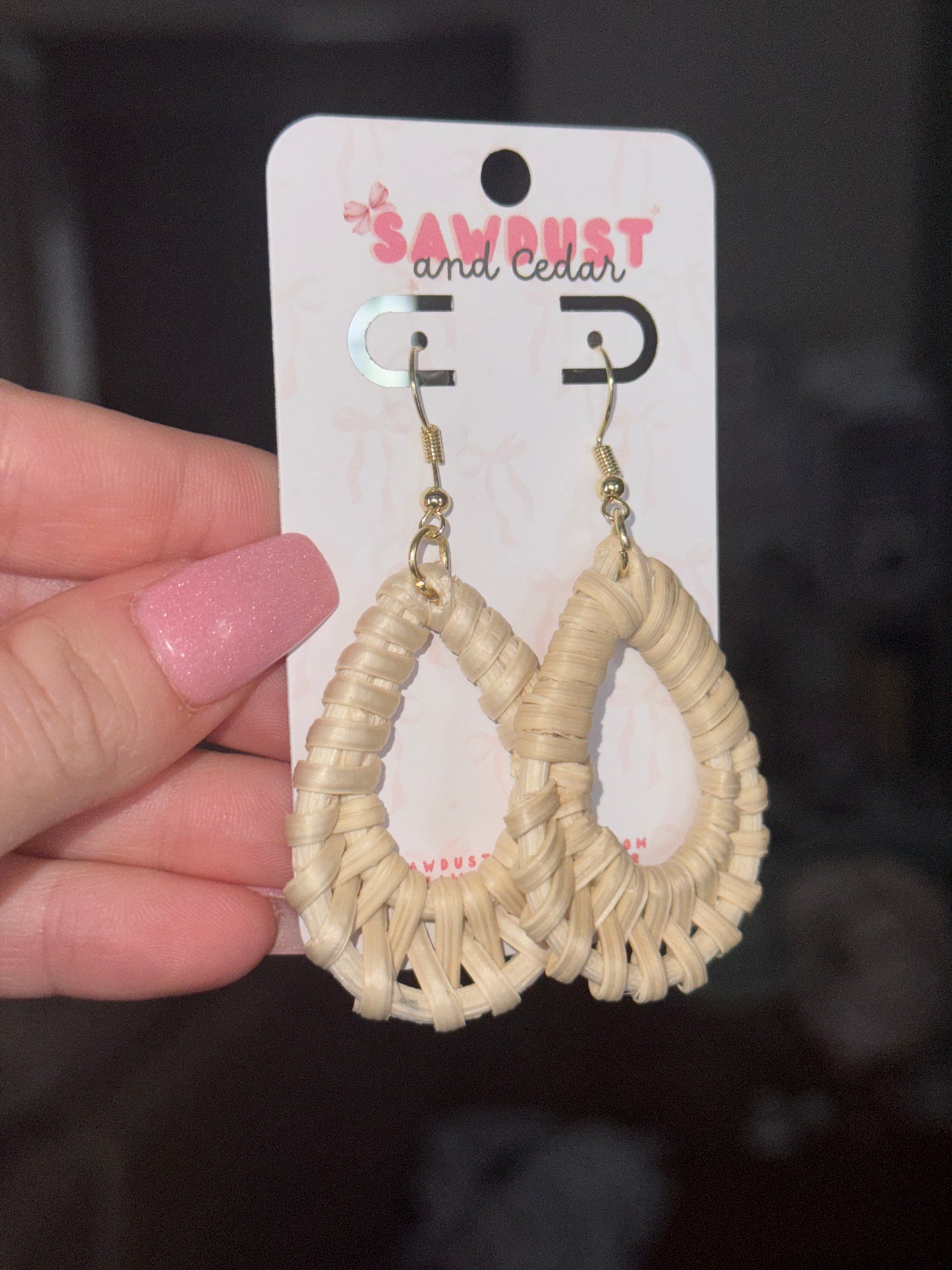 Woven Ivory Teardrop Earrings