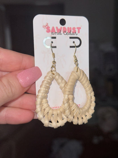 Woven Ivory Teardrop Earrings