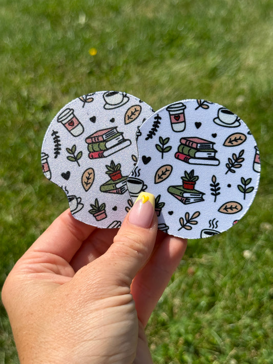 Books and Coffee Car Coaster